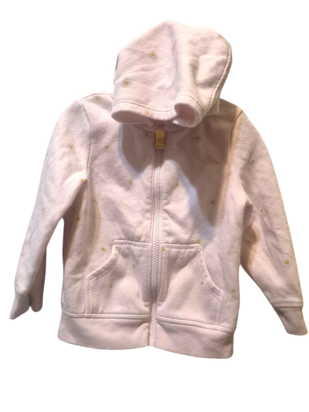 Cat & Jack Light Pink Hooded Zip Sweatshirt with Gold Dot Accent